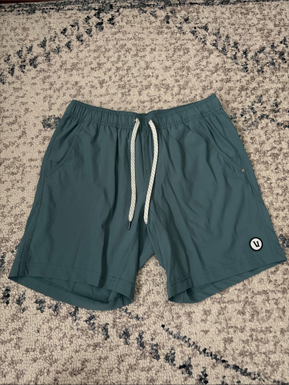 Vuori Teal Men’s Swim Shorts with Drawstring